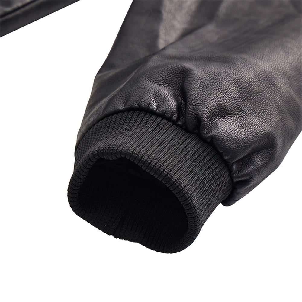 Robuster Bikermantel mit Kapuze aus PU-Leder für Herren - image 4
