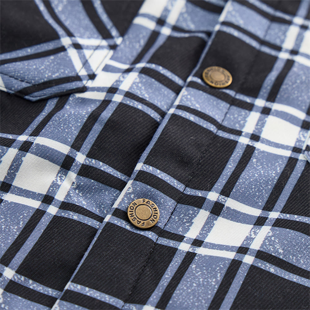 Herren-Kapuzenhemdjacke mit Karomuster und Fleecefutter - image 11