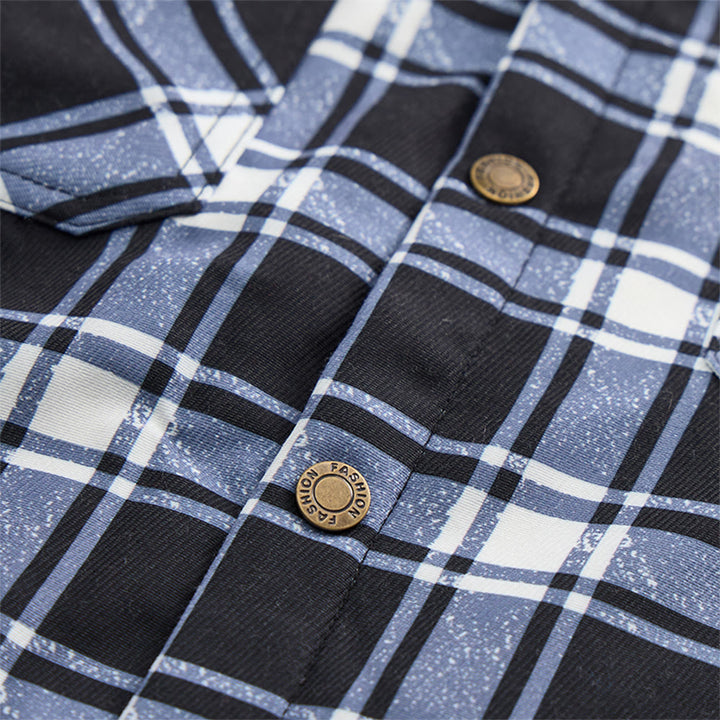 Herren-Kapuzenhemdjacke mit Karomuster und Fleecefutter - image 11