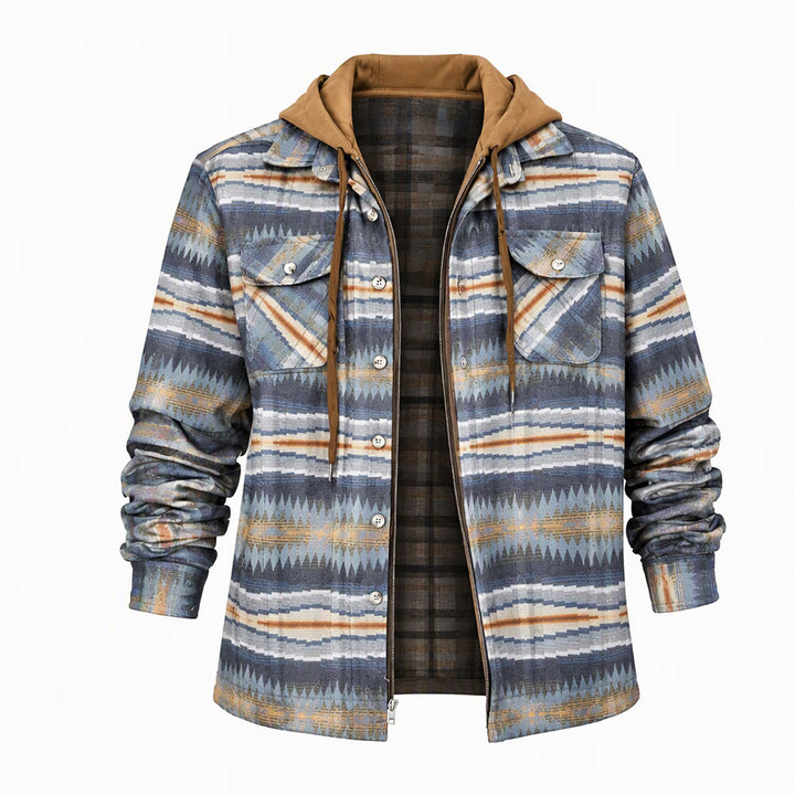 Herren-Stepphemdjacke mit Kapuze und Karomuster - Stil Nr. 7 - 4XL - image 8