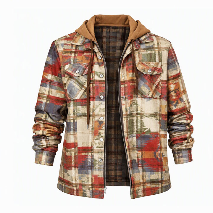 Herren-Stepphemdjacke mit Kapuze und Karomuster - Stil Nr. 6 - 4XL - image 6