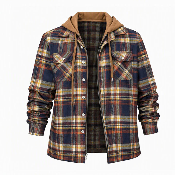 Herren-Stepphemdjacke mit Kapuze und Karomuster - Stil Nr. 10 - 4XL - image 10