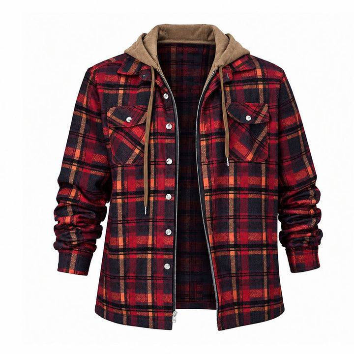 Herren-Stepphemdjacke mit Kapuze und Karomuster - Stil Nr. 8 - 4XL - image 13