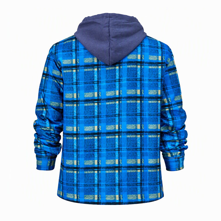 Herren-Stepphemdjacke mit Kapuze und Karomuster - image 26