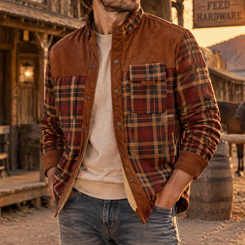 Vintage Herren-Fleecejacke mit Knöpfen - image 0