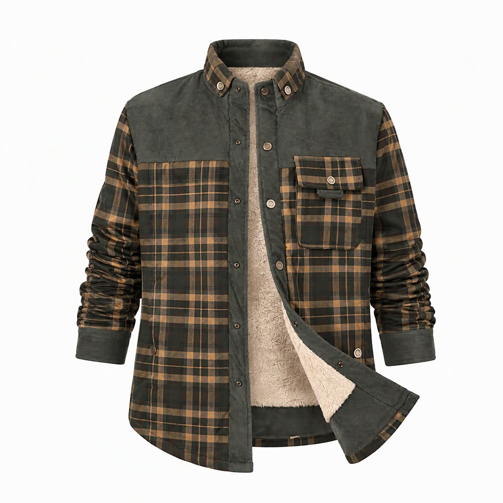 Vintage Herren-Fleecejacke mit Knöpfen - Hellgrün - 3XL - image 5