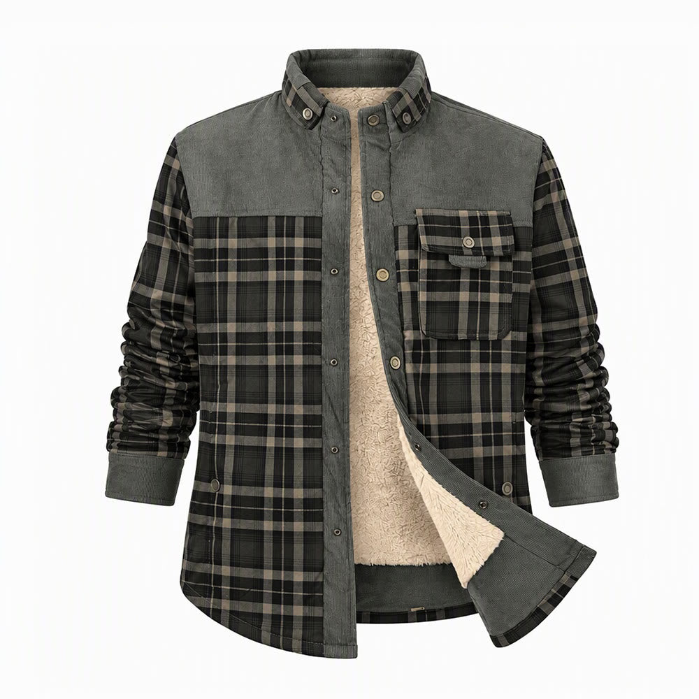 Vintage Herren-Fleecejacke mit Knöpfen - Armeegrün - 3XL - image 4