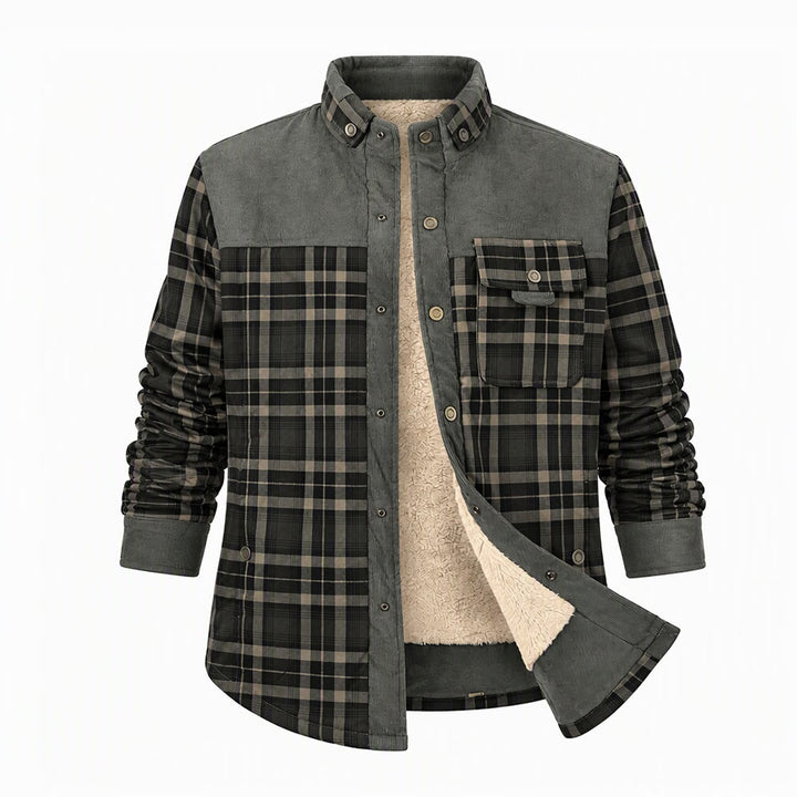 Vintage Herren-Fleecejacke mit Knöpfen - Armeegrün - 3XL - image 4