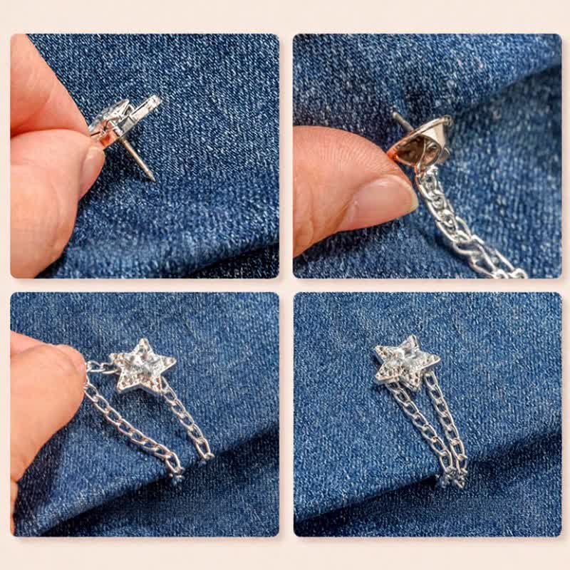 1 Paar verstellbare Jeanssaum-Kettenschnallen-Pins, Hosenmanschettenclips - image 4