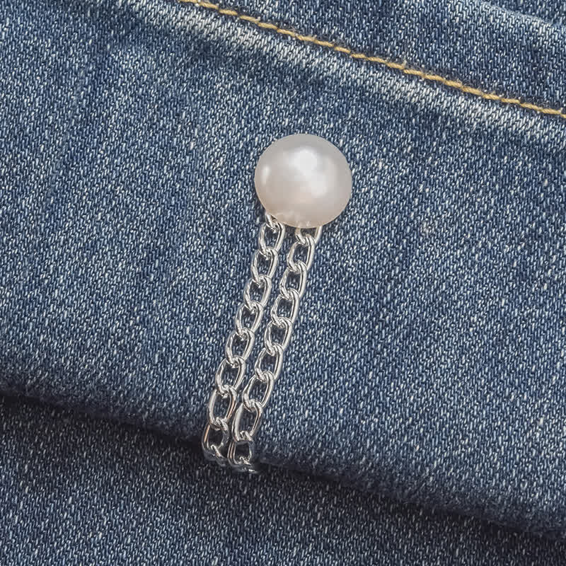 1 Paar verstellbare Jeanssaum-Kettenschnallen-Pins, Hosenmanschettenclips - Perle - image 8