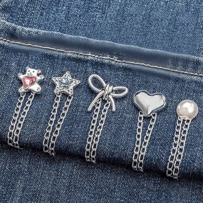 1 Paar verstellbare Jeanssaum-Kettenschnallen-Pins, Hosenmanschettenclips - image 2
