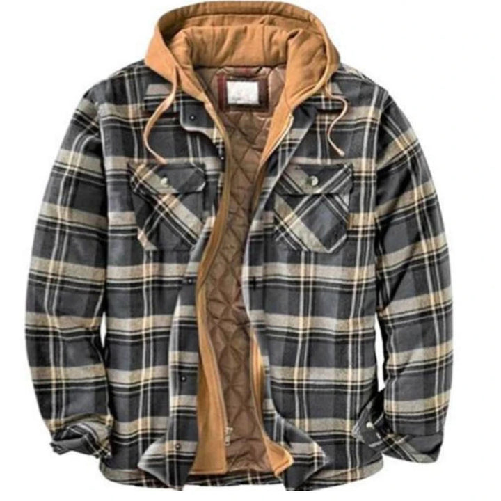 Herren-Stepphemdjacke mit Kapuze und Karomuster - Stil Nr. 2 - 4XL - image 18