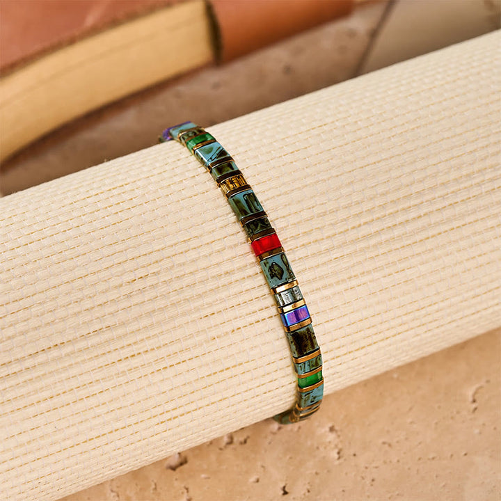Vintage-Armband mit mehrfarbigen Zylinderperlen - image 6