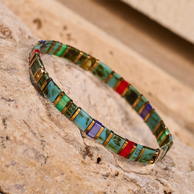 Vintage-Armband mit mehrfarbigen Zylinderperlen - image 4