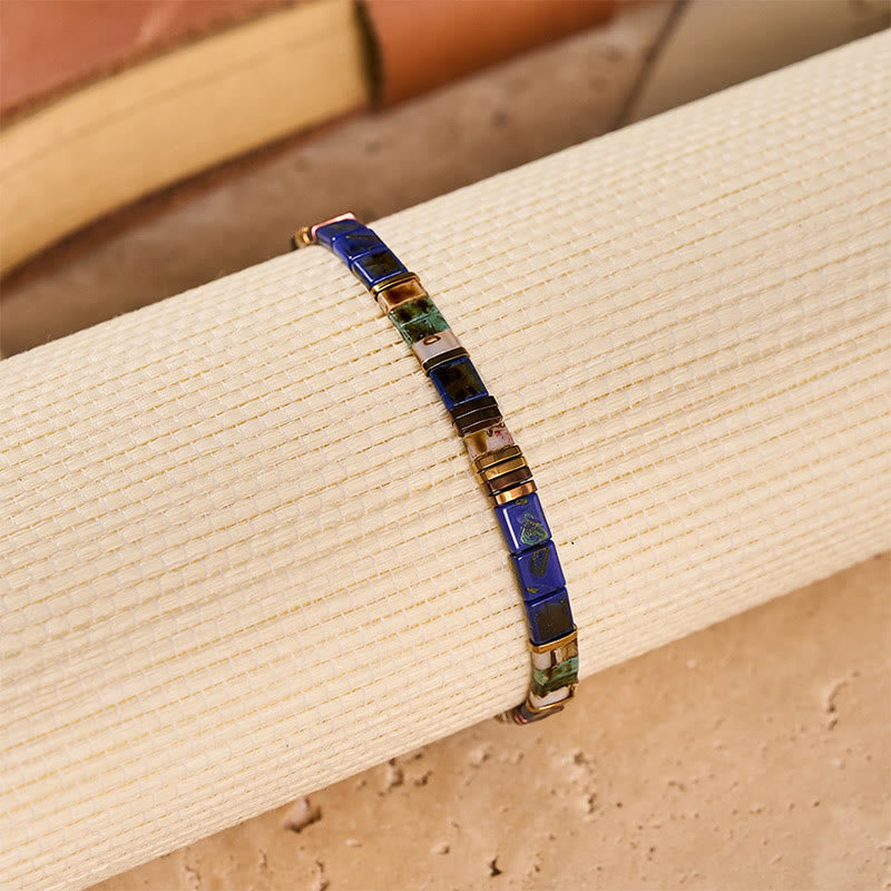 Vintage-Armband aus marineblauen Tila-Perlen - image 6