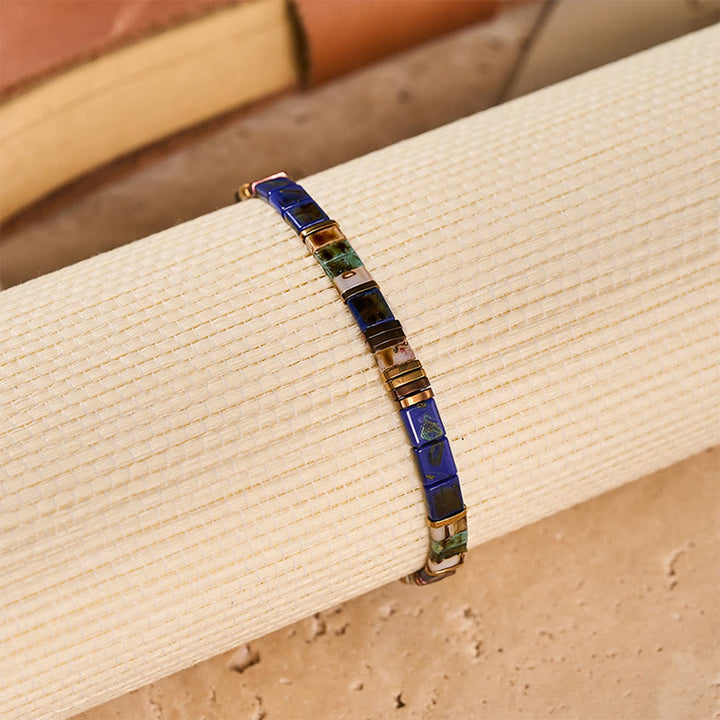 Vintage-Armband aus marineblauen Tila-Perlen - image 6