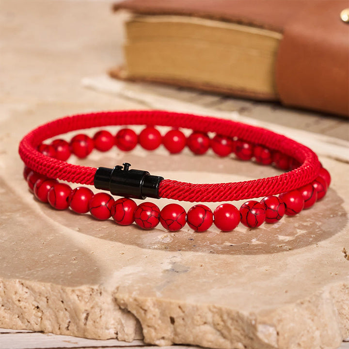 Vintage-Armband-Set für Herren, zweiteilig, aus Leder und Naturstein - image 11