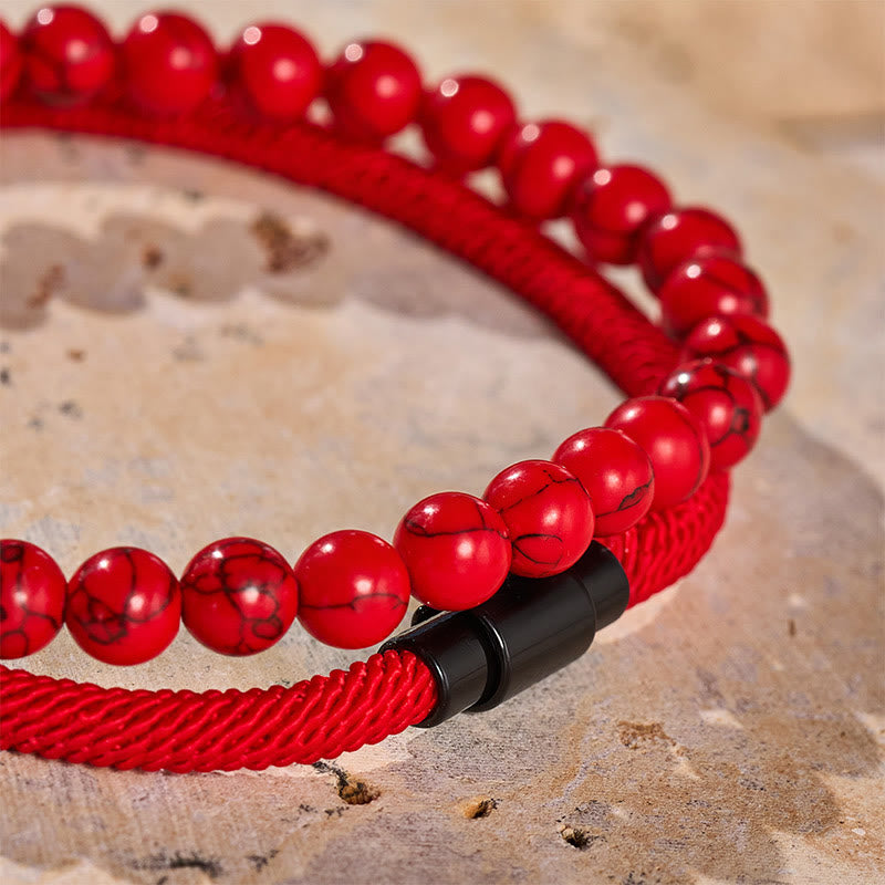 Vintage-Armband-Set für Herren, zweiteilig, aus Leder und Naturstein - image 12