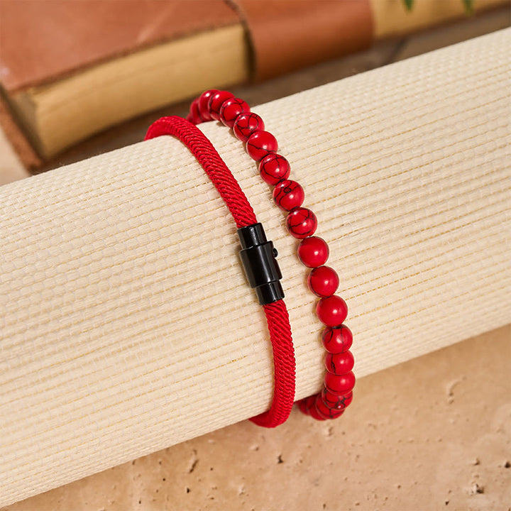 Vintage-Armband-Set für Herren, zweiteilig, aus Leder und Naturstein - image 14