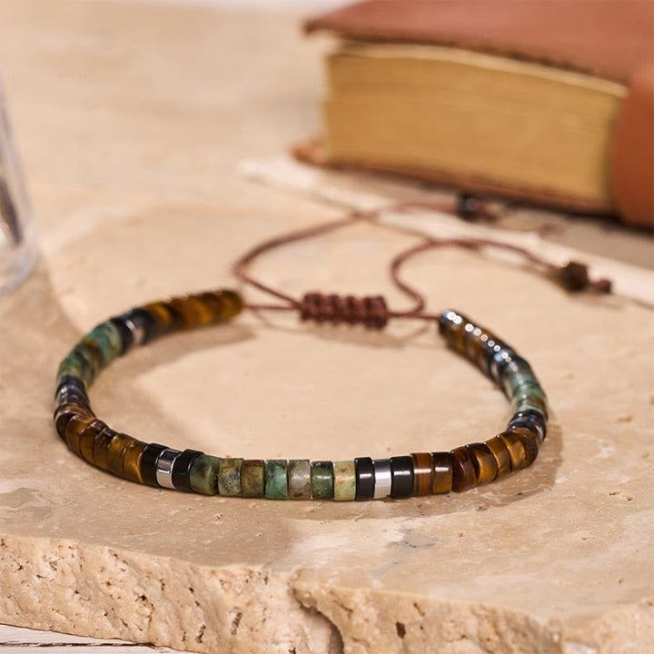 Minimalistisches, verstellbares Armband mit geometrischen Zylinderperlen - Stil Nr. 1 - image 2
