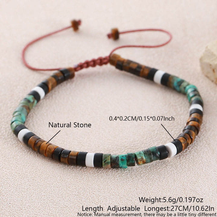 Minimalistisches, verstellbares Armband mit geometrischen Zylinderperlen - image 6