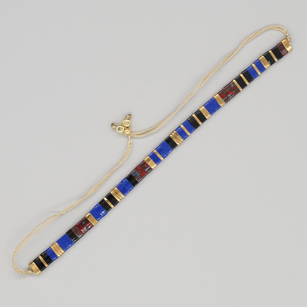 Minimalistisches, mehrfarbiges, verstellbares Armband aus Tila-Perlen - image 18