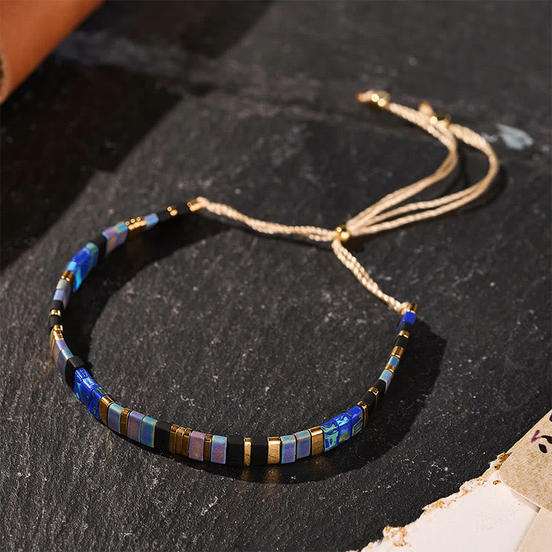 Minimalistisches, mehrfarbiges, verstellbares Armband aus Tila-Perlen - Stil Nr. 1 - image 0