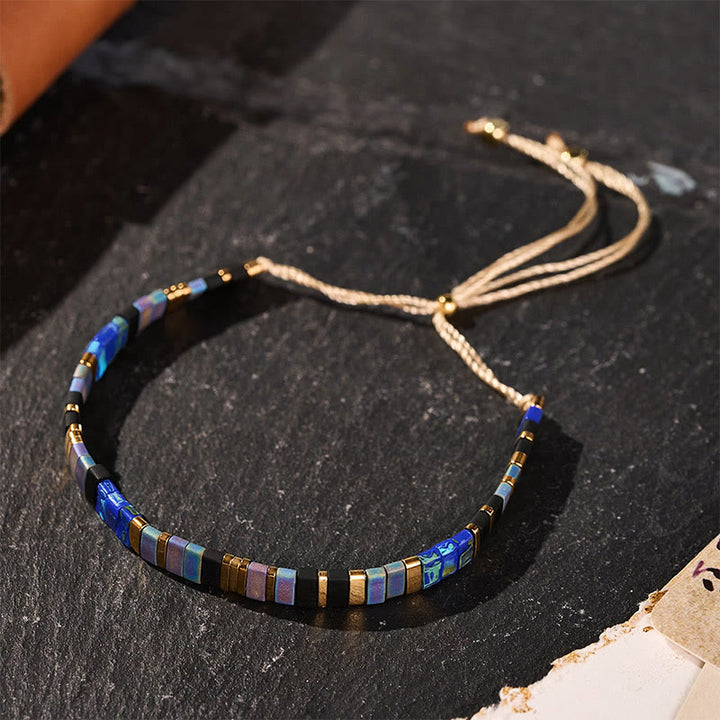 Minimalistisches, mehrfarbiges, verstellbares Armband aus Tila-Perlen - Stil Nr. 1 - image 0