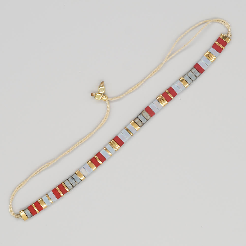 Minimalistisches, mehrfarbiges, verstellbares Armband aus Tila-Perlen - Stil Nr. 7 - image 14