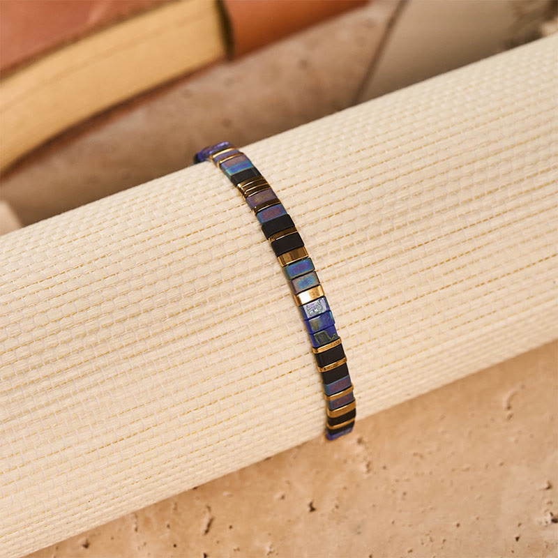 Minimalistisches, mehrfarbiges, verstellbares Armband aus Tila-Perlen - image 6