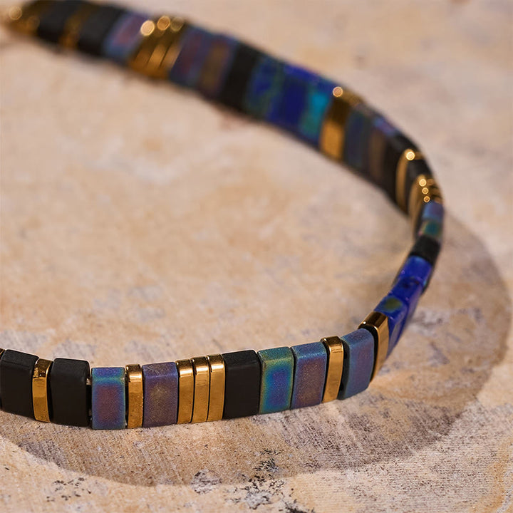 Minimalistisches, mehrfarbiges, verstellbares Armband aus Tila-Perlen - image 4