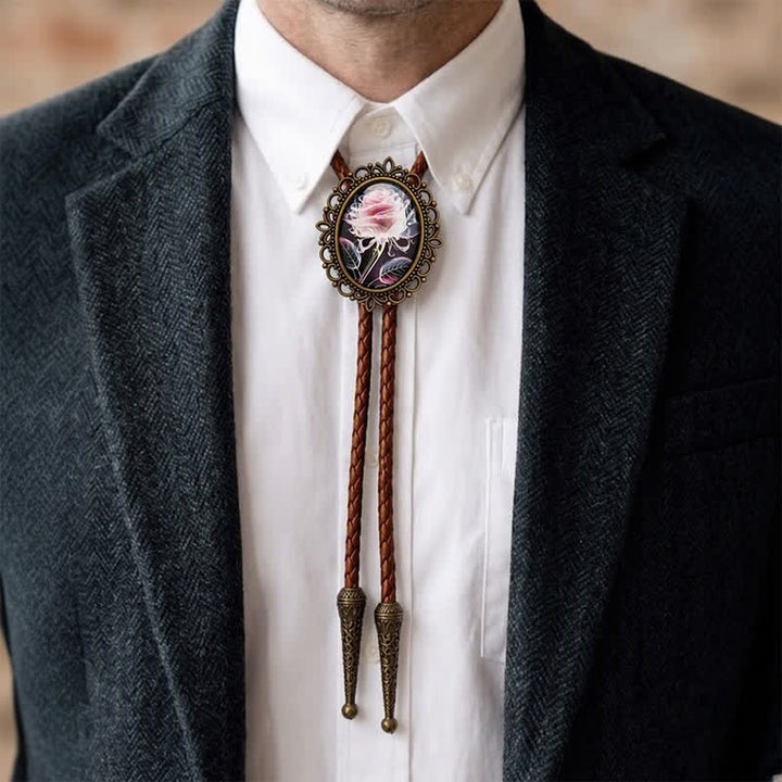 Vintage Pink Ethereal Rose Western Luminous Bolo Krawatte - image 2