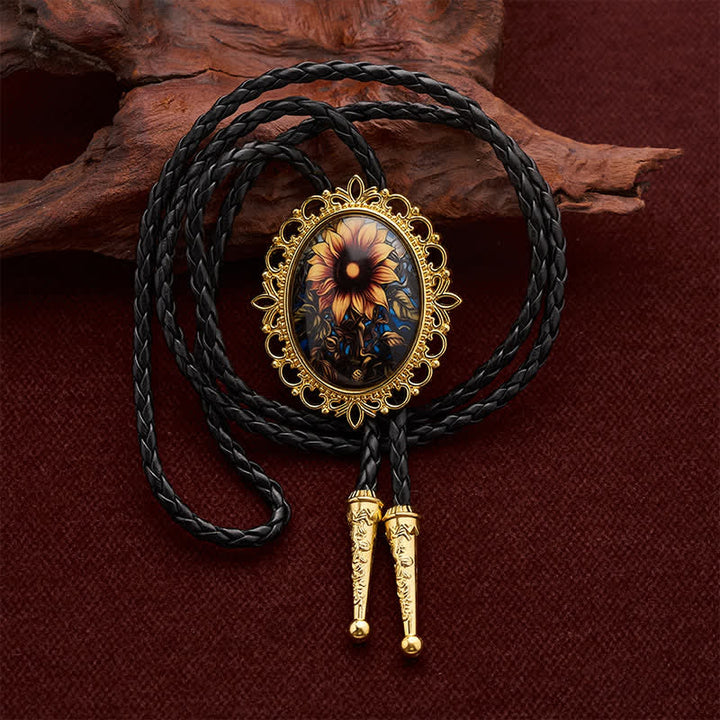 Goldene Sonnenblume Western-Blumenanhänger Leuchtende Bolo-Krawatte - Sonnenblume - image 0