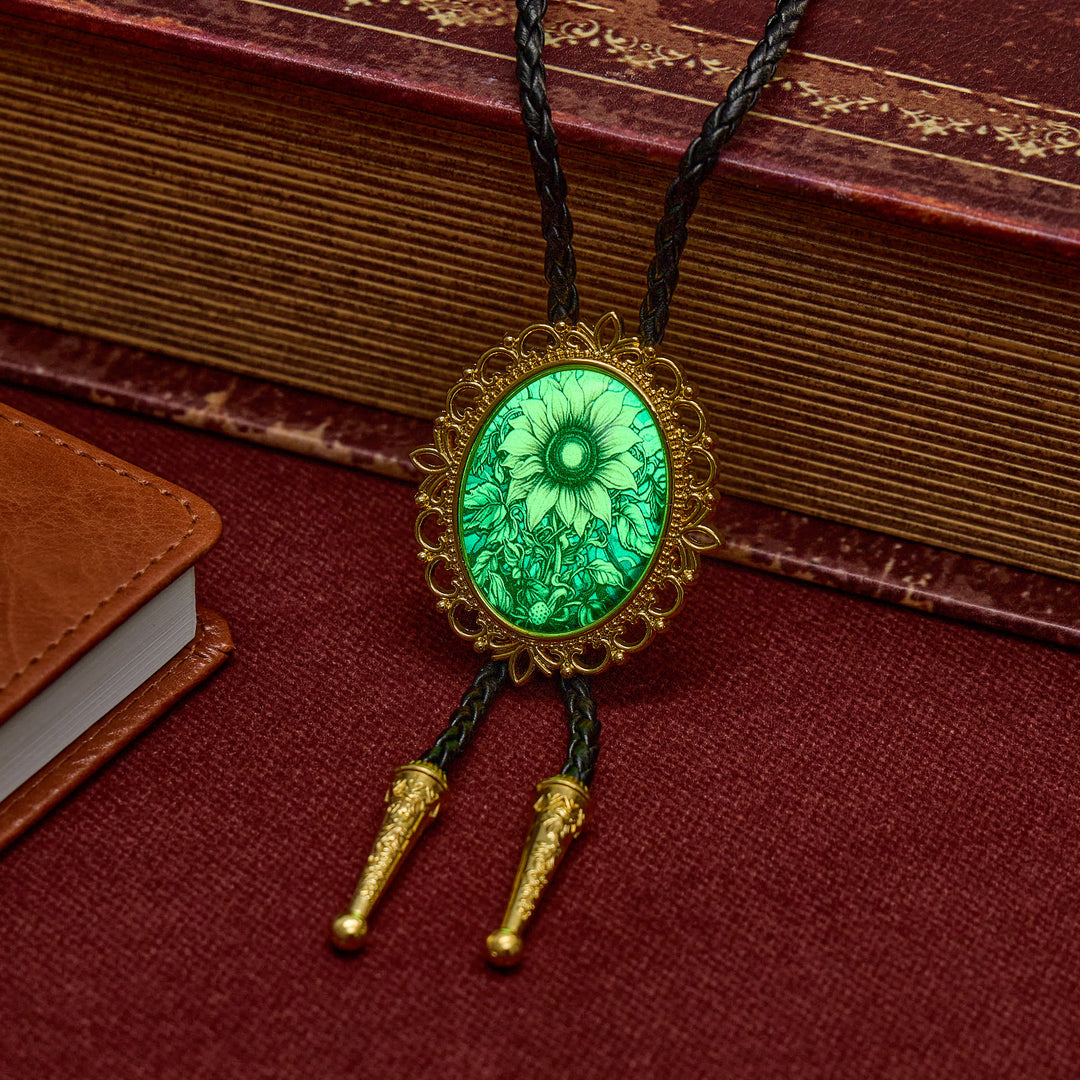 Goldene Sonnenblume Western-Blumenanhänger Leuchtende Bolo-Krawatte - image 1