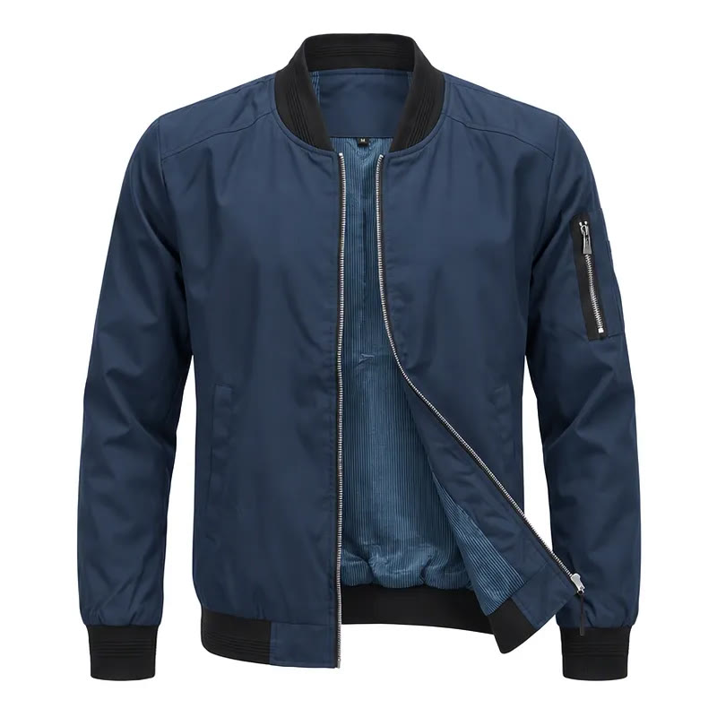 Klassische Bomberjacke für Herren mit Stehkragen - Dunkelblau - 5XL - image 5