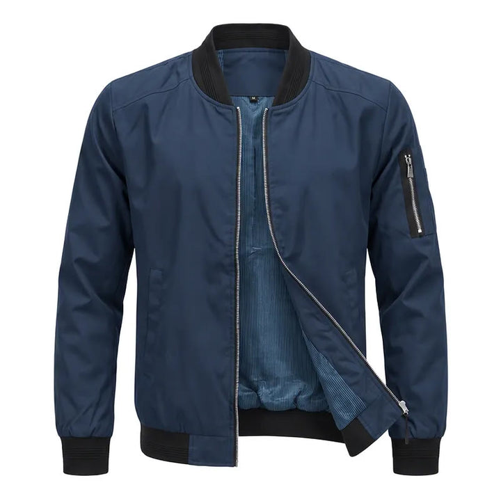 Klassische Bomberjacke für Herren mit Stehkragen - Dunkelblau - 5XL - image 5