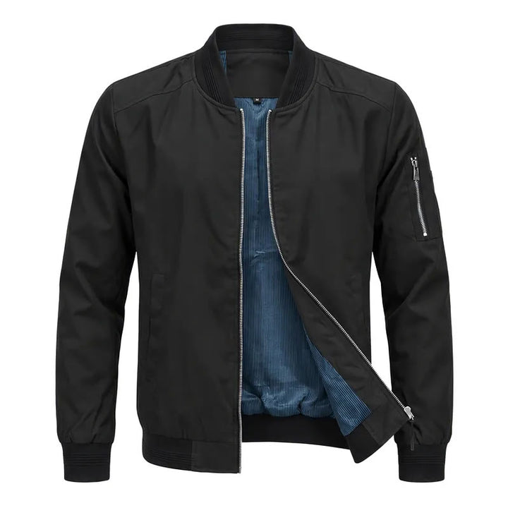 Klassische Bomberjacke für Herren mit Stehkragen - Schwarz - 5XL - image 4