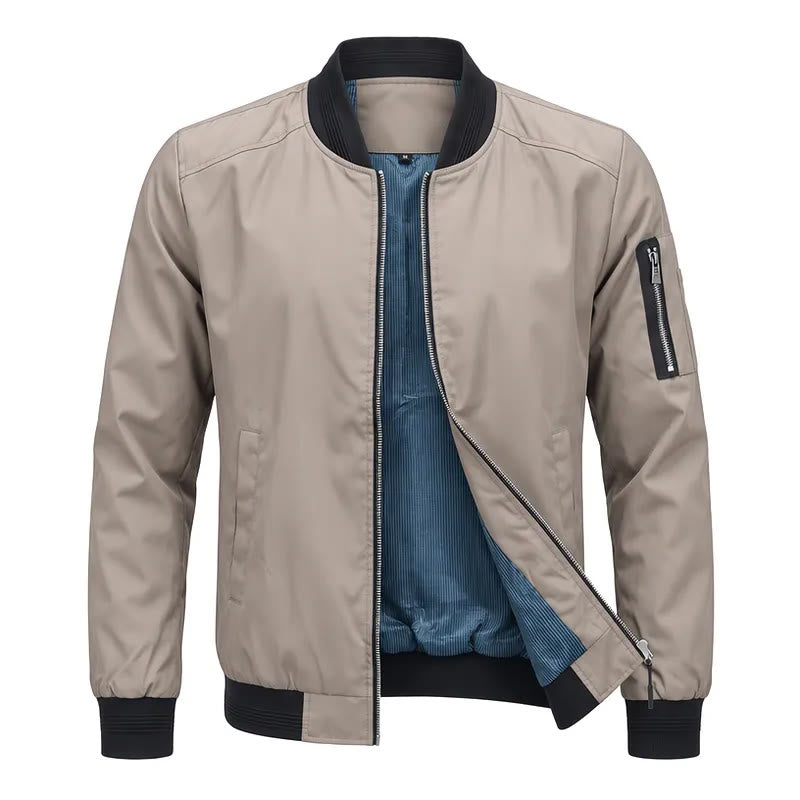 Klassische Bomberjacke für Herren mit Stehkragen - Khaki - 5XL - image 3