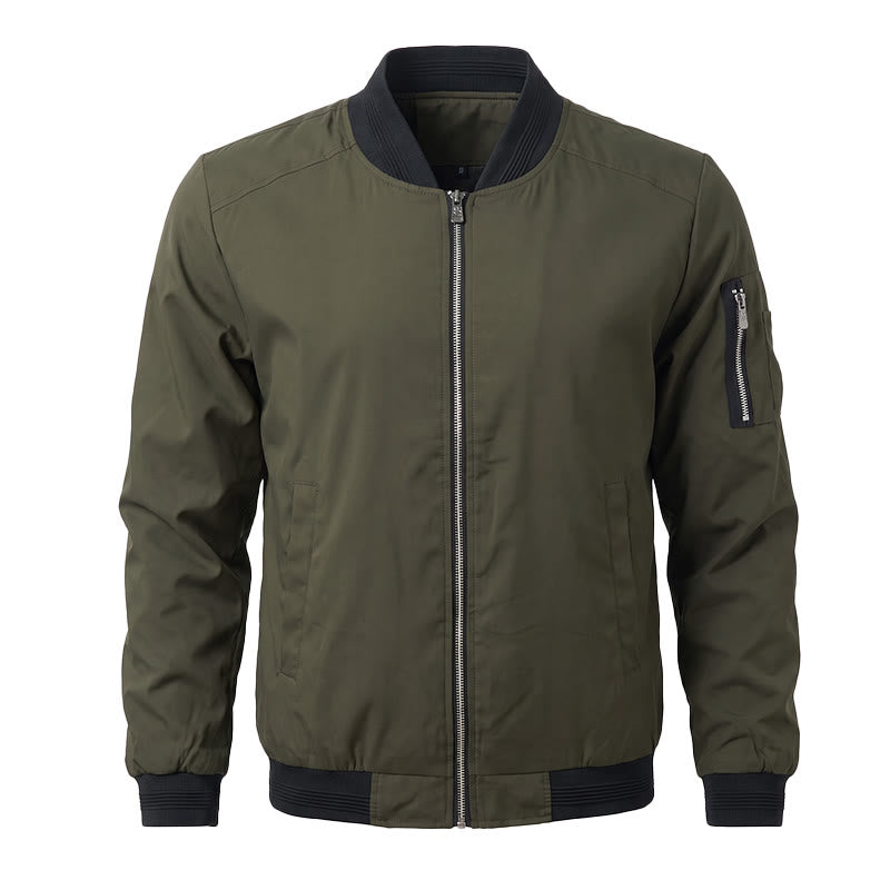 Klassische Bomberjacke für Herren mit Stehkragen - Armeegrün - 5XL - image 1