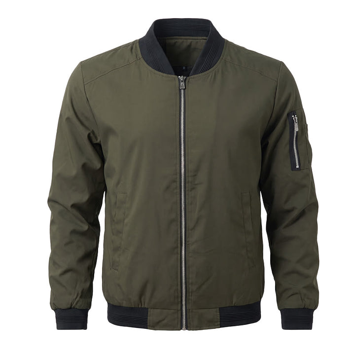 Klassische Bomberjacke für Herren mit Stehkragen - Armeegrün - 5XL - image 1