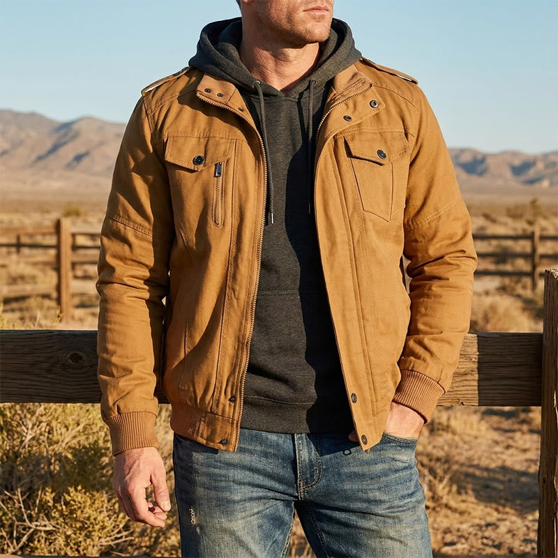 Robuste Herren-Cargojacke mit mehreren Taschen - image 0