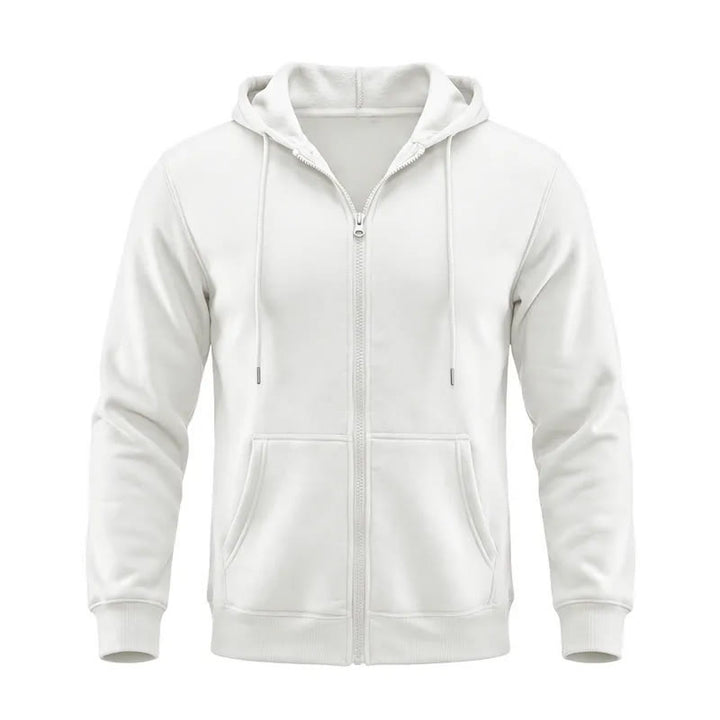 Herren-Fleecejacke mit Kapuze und lockerer Passform - Weiß - 3XL - image 3