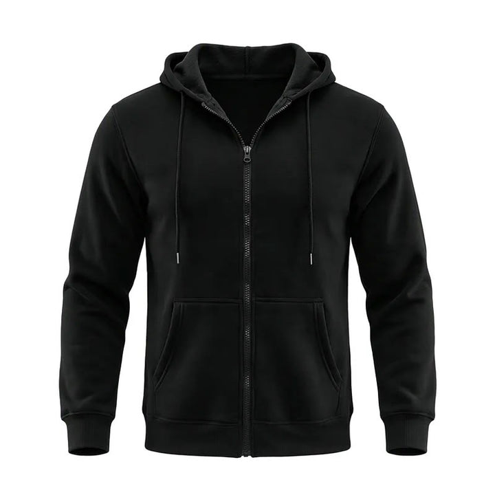 Herren-Fleecejacke mit Kapuze und lockerer Passform - Schwarz - 3XL - image 2