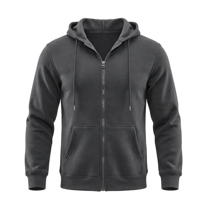 Herren-Fleecejacke mit Kapuze und lockerer Passform - Dunkelgrau - 3XL - image 6