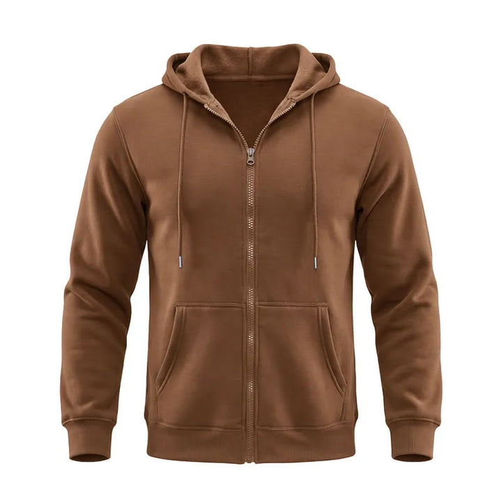 Herren-Fleecejacke mit Kapuze und lockerer Passform - Kaffee - 3XL - image 9
