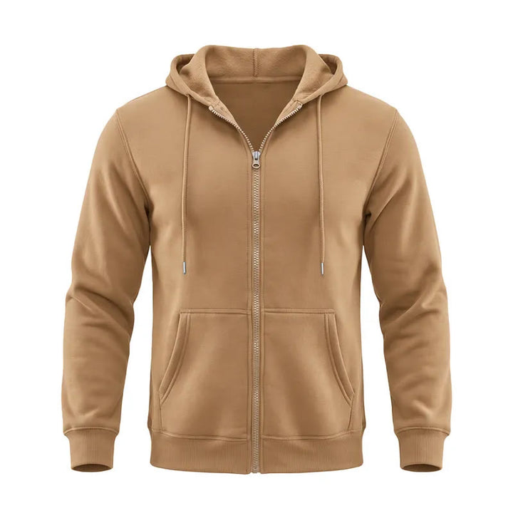 Herren-Fleecejacke mit Kapuze und lockerer Passform - Braun - 3XL - image 8