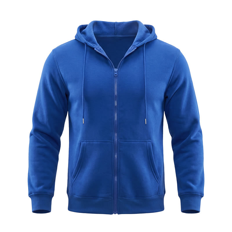 Herren-Fleecejacke mit Kapuze und lockerer Passform - Königsblau - 3XL - image 1