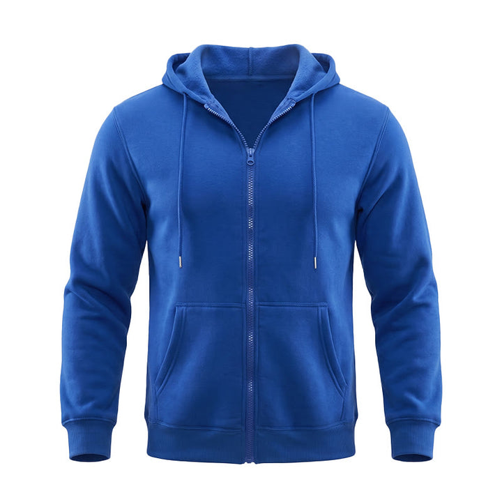 Herren-Fleecejacke mit Kapuze und lockerer Passform - Königsblau - 3XL - image 1