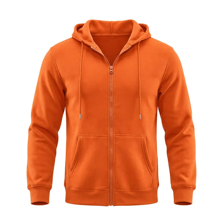 Herren-Fleecejacke mit Kapuze und lockerer Passform - Orange - 3XL - image 15