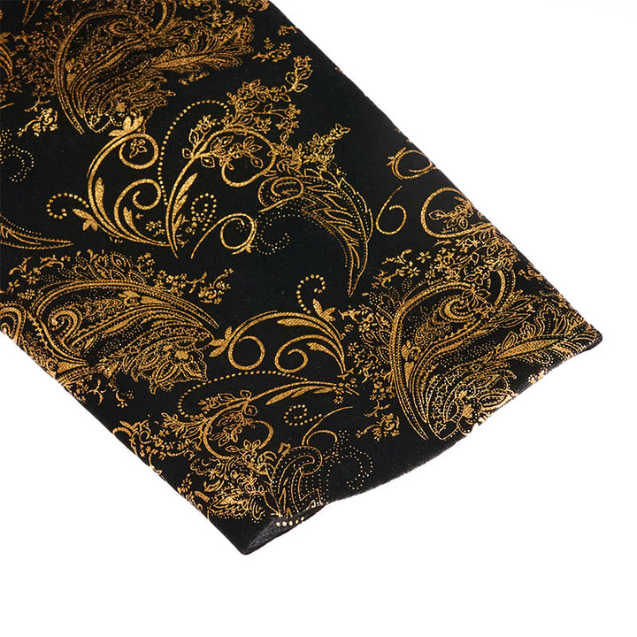 Luxuriöser Herrenblazer mit goldenem Jacquardmuster und Blumenmuster - image 11